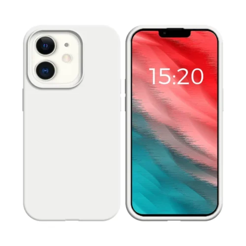 Coque en silicone compatible avec Apple iPhone 11 Blanc