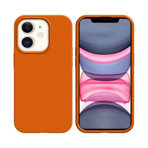 Coque en silicone compatible avec Apple iPhone 11 Orange