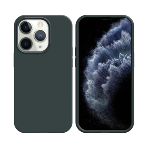 Coque en silicone compatible avec Apple iPhone 11 Pro Noir