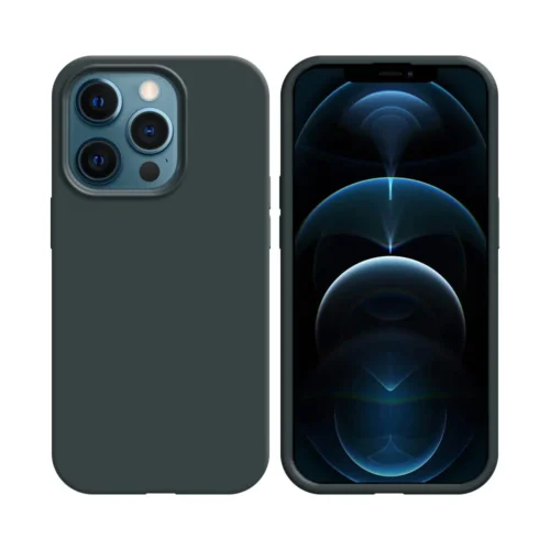 Coque en silicone compatible avec Apple iPhone 12 Pro Max Noir