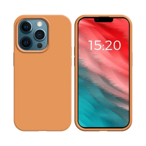 Coque en silicone compatible avec Apple iPhone 12 Pro Max Orange