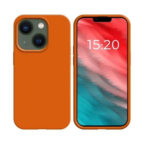 Coque en silicone compatible avec Apple iPhone 13 Mini Orange