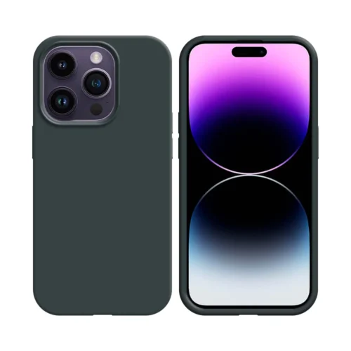 Coque en silicone compatible avec Apple iPhone 14 Pro Noir