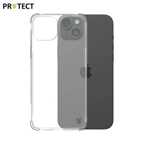 Coque en silicone renforcée PROTECT pour Apple iPhone 15 Plus Transparent