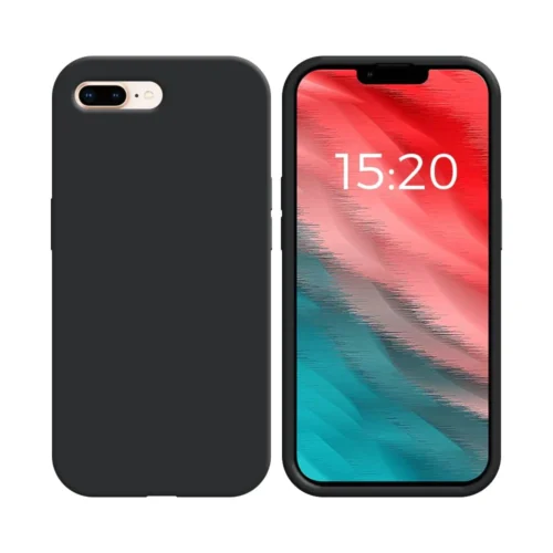 Coque en silicone compatible avec Apple iPhone 7 Plus/iPhone 8 Plus Noir