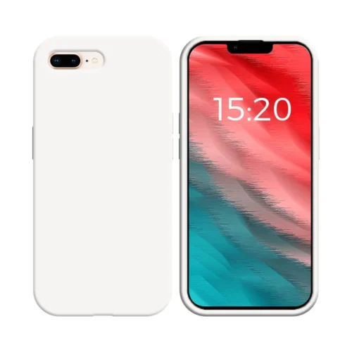 Coque en silicone compatible avec Apple iPhone 7 Plus/iPhone 8 Plus Blanc