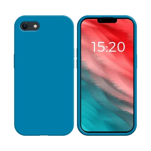 Coque en silicone compatible avec Apple iPhone 7, 8, SE 2 et SE 3 Bleu ciel