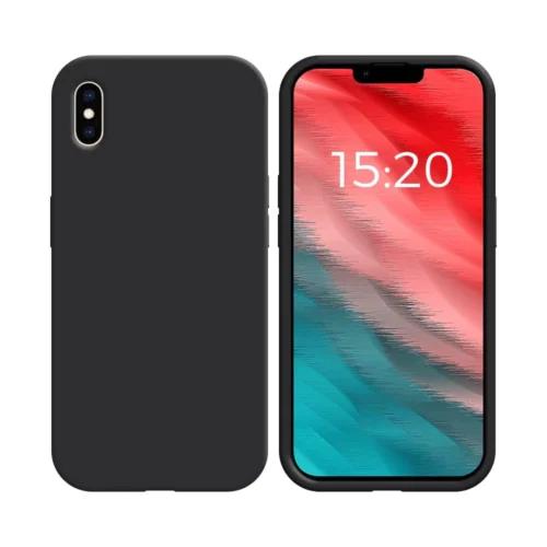 Coque en silicone compatible avec Apple iPhone X/iPhone XS Noir