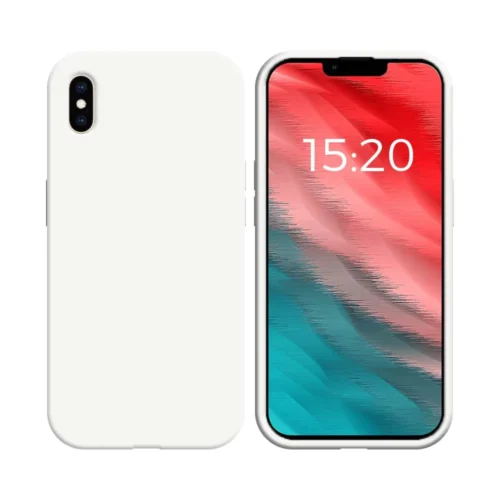 Coque en silicone compatible avec Apple iPhone X/iPhone XS Blanc