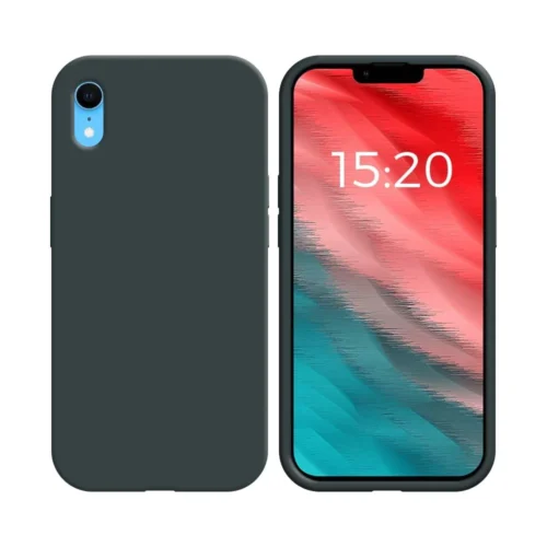 Coque en silicone compatible avec Apple iPhone XR Noir