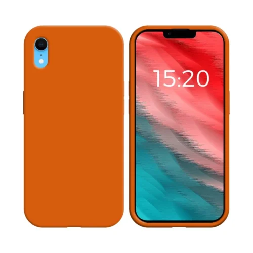 Coque en silicone compatible avec Apple iPhone XR Orange