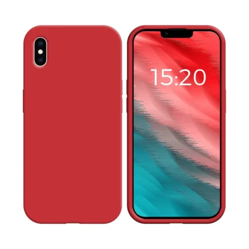 Coque en silicone compatible avec Apple iPhone XS Max Rouge